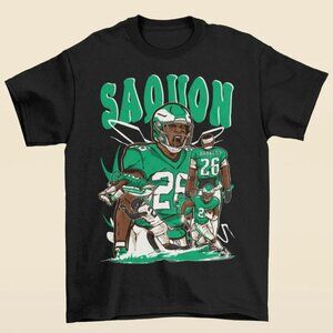 NEW Saquon Barkley Cartoon Style Football T-Shirt